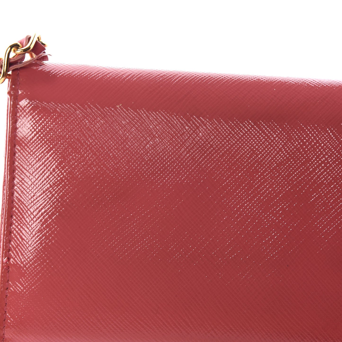 Saffiano Vernice Metal Oro Chain Wallet
