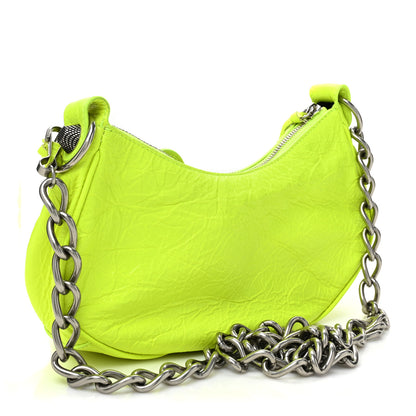 Balenciaga Agneau Arena Le Cagole Chain Shoulder Bag XS Fluo Yellow 3 of 9