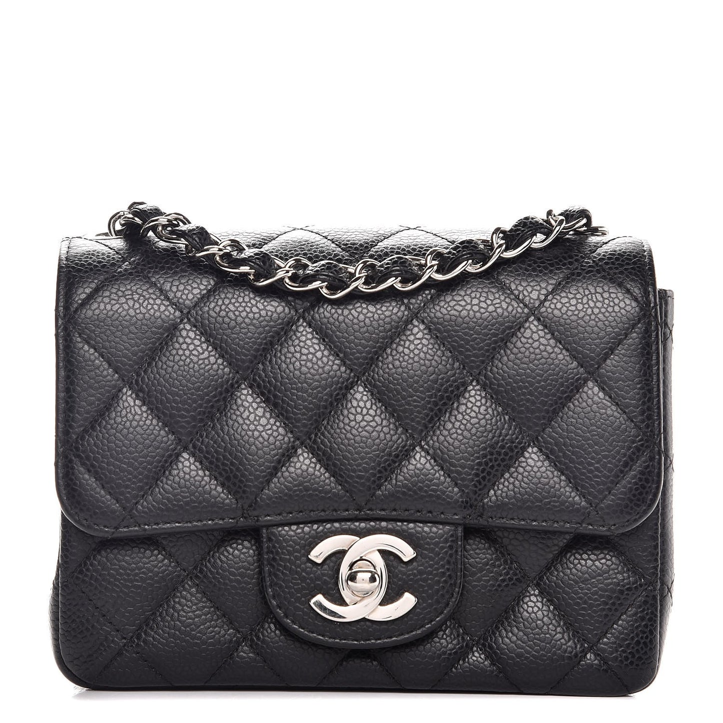 Caviar Quilted Mini Square Flap Black