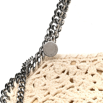 Stella McCartney Cotton Crochet Falabella Ajouree Tote Bag White 7 of 11