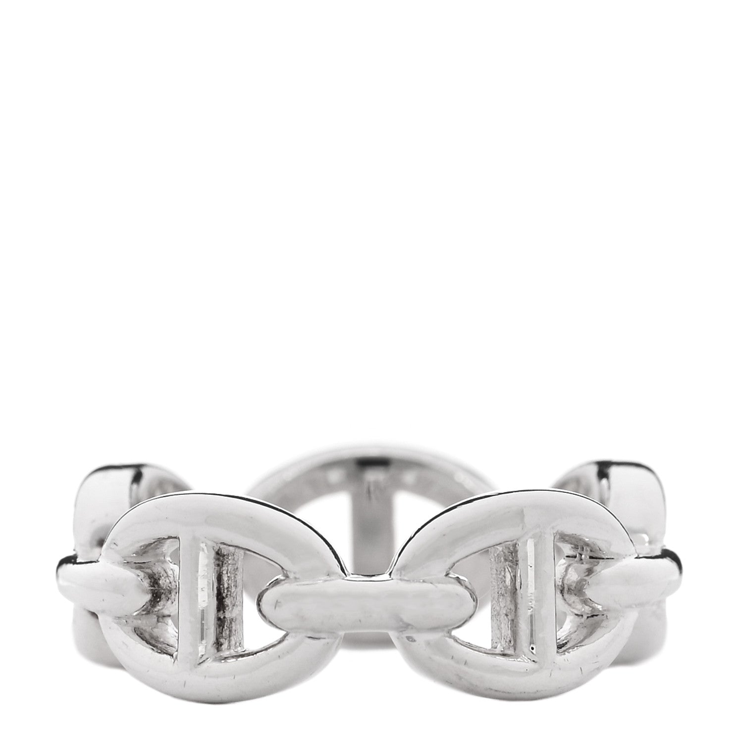 Hermes Sterling Silver PM Chaine d'Ancre Enchainee Band Ring 52 6 3 of 4