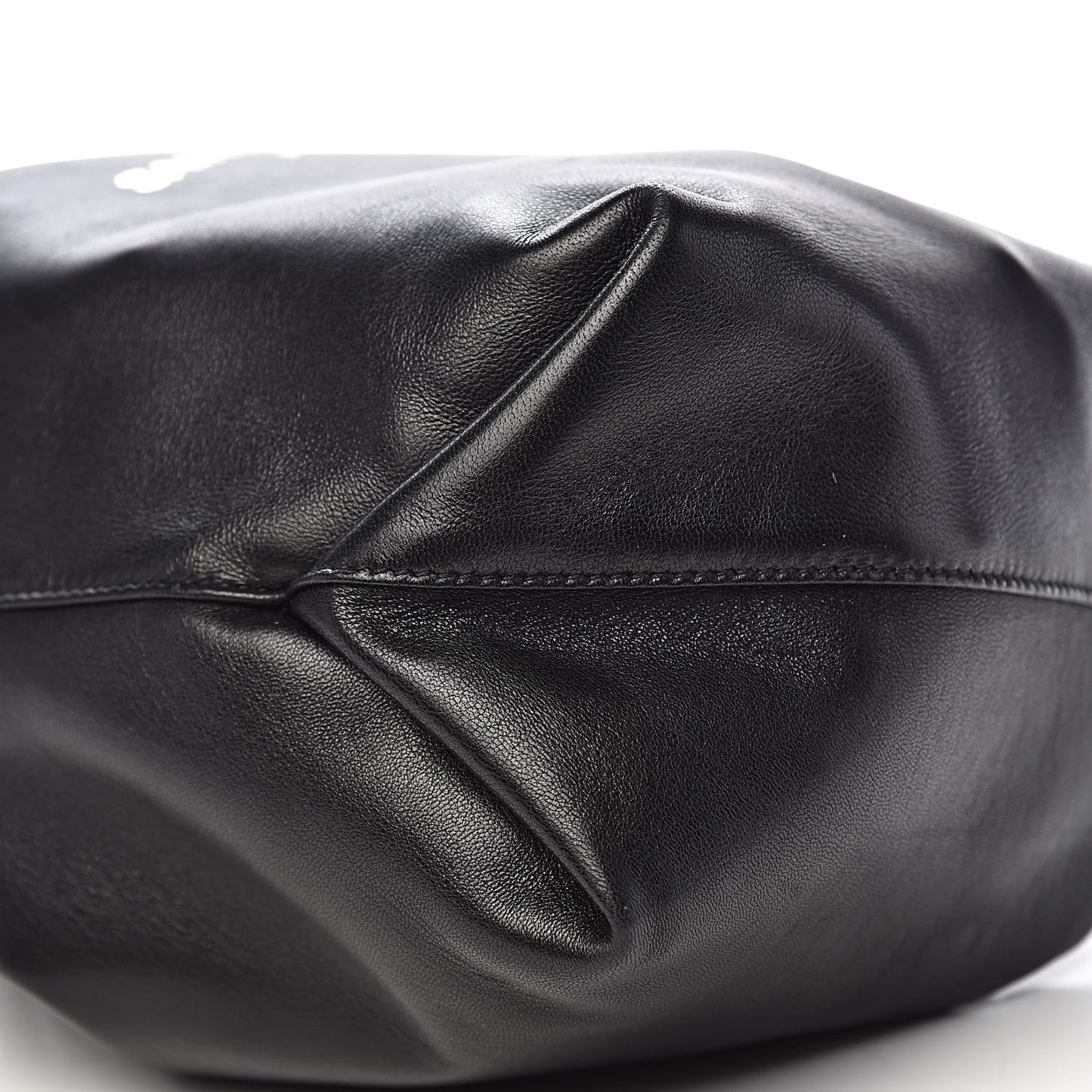 Lambskin Small Teddy Bucket Bag Black