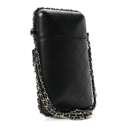 Chanel Lambskin Quilted Chain Around Phone Holder Black 3 of 10