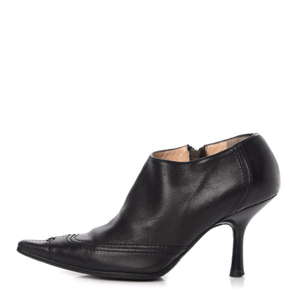 Chanel Calfskin Pointed Toe CC Short Boots 37 Black 1 of 15