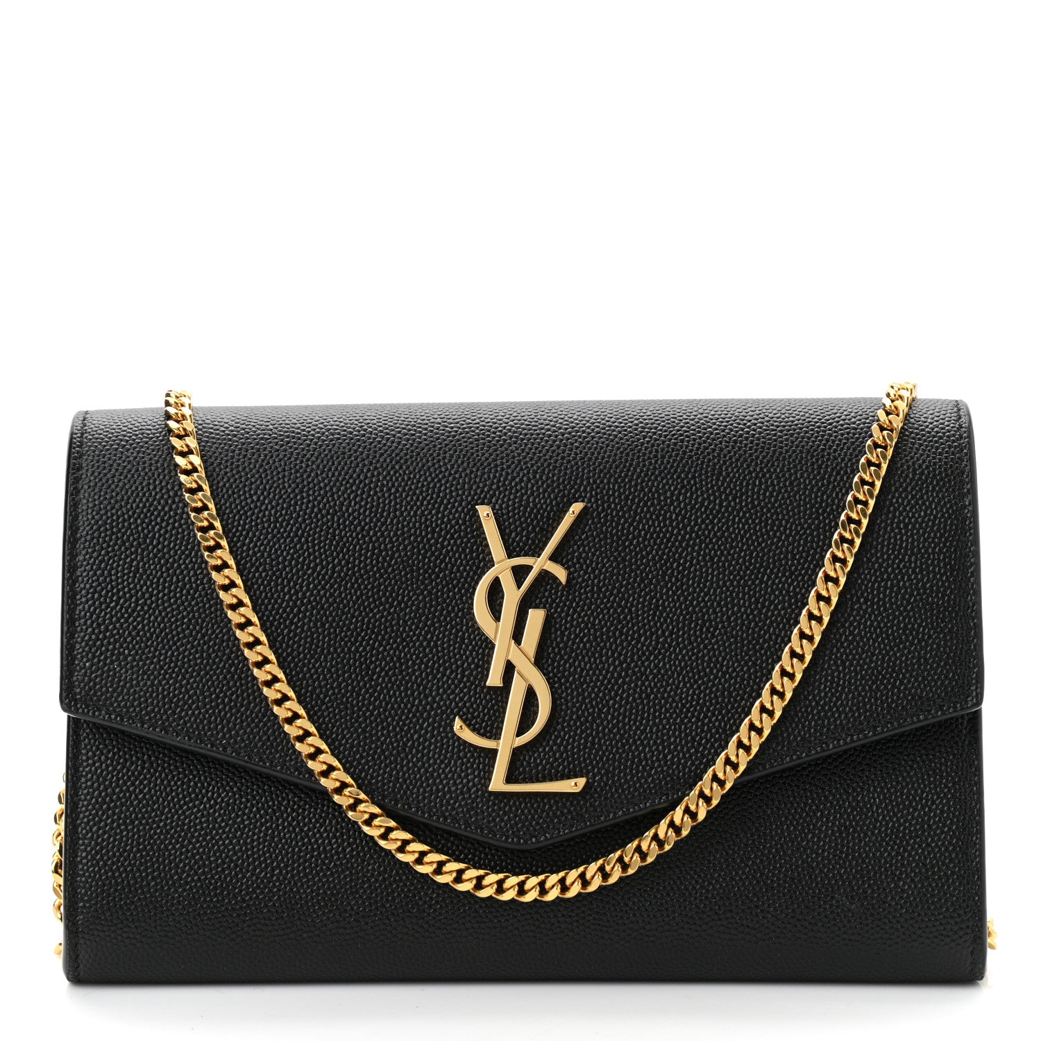 Saint Laurent Grain De Poudre Uptown Chain Wallet Black 3 of 10
