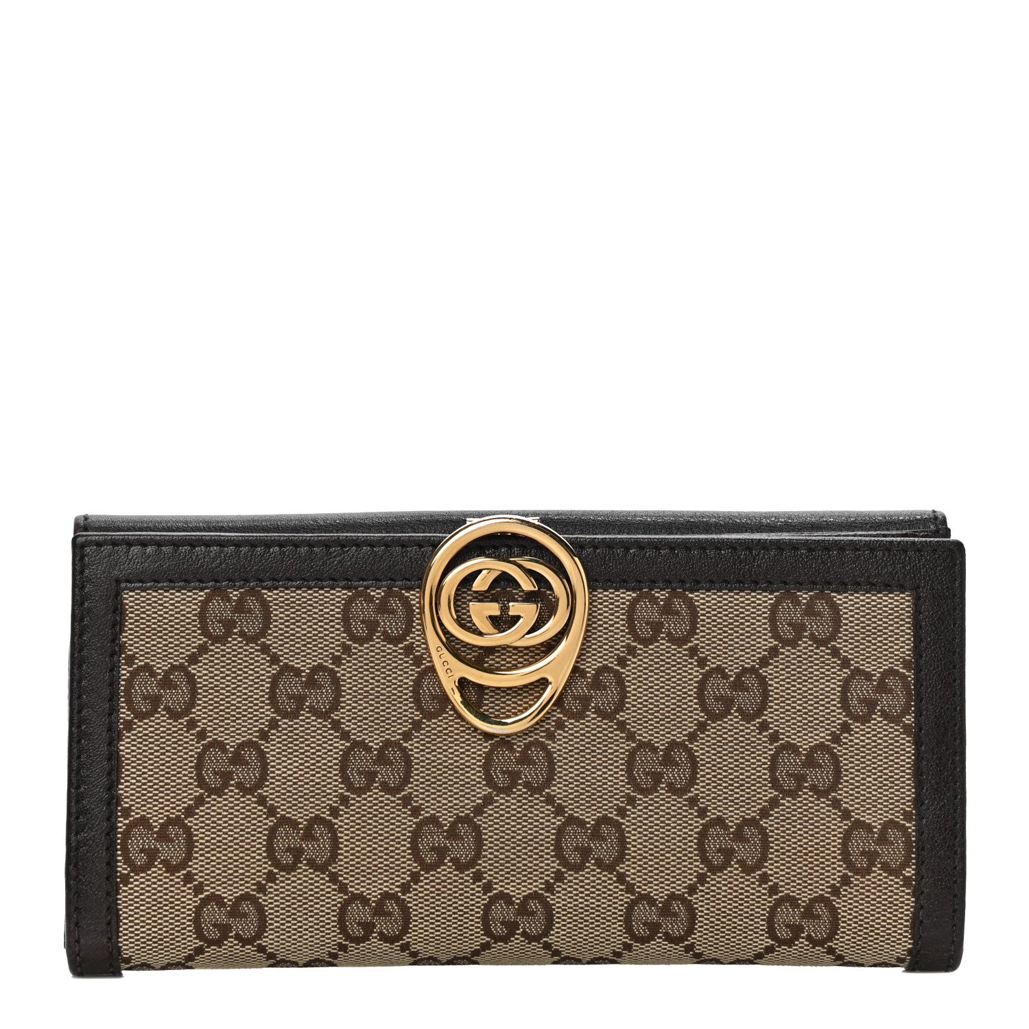 Gucci Monogram Interlocking GG Continental Wallet Dark Brown 1 of 14