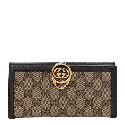 Gucci Monogram Interlocking GG Continental Wallet Dark Brown 1 of 14