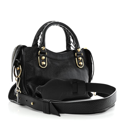 Balenciaga Chevre Gold Metallic Edge Hardware Mini City Black 3 of 11