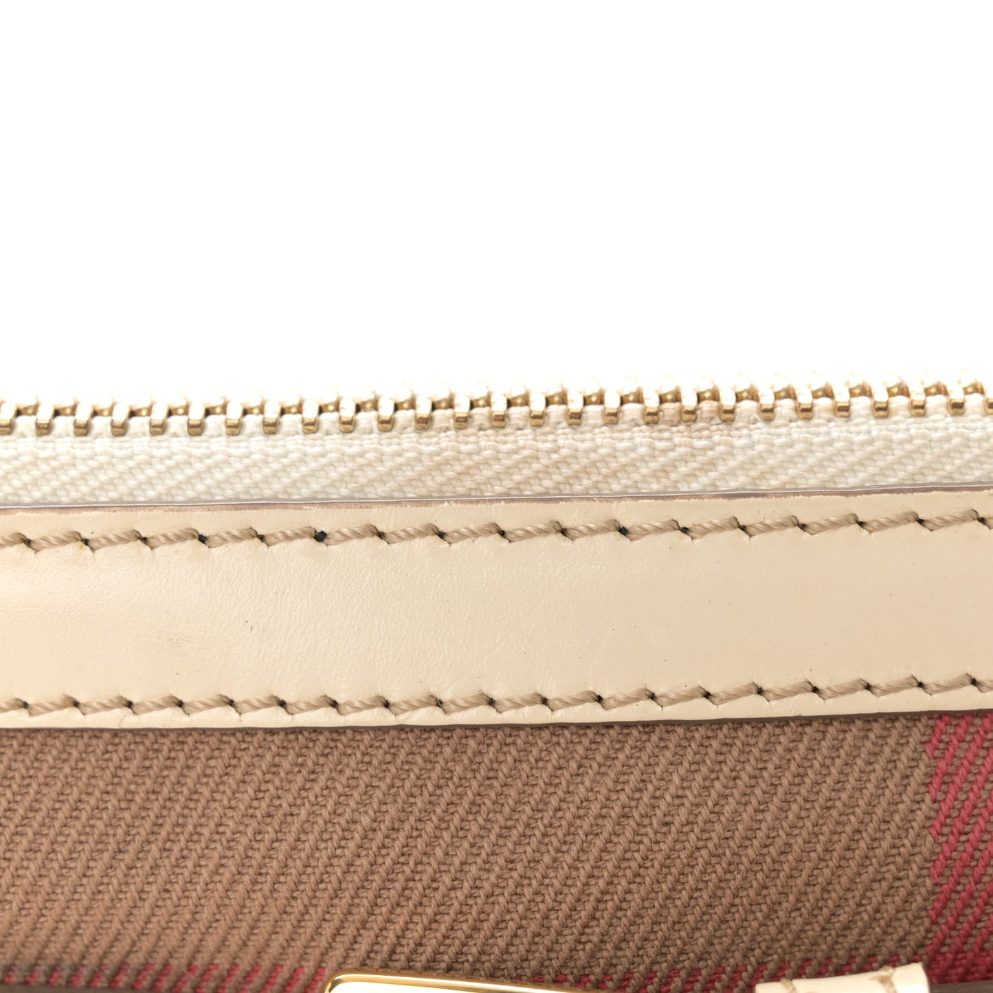 House Check Bridle Calfskin Peyton Crossbody White