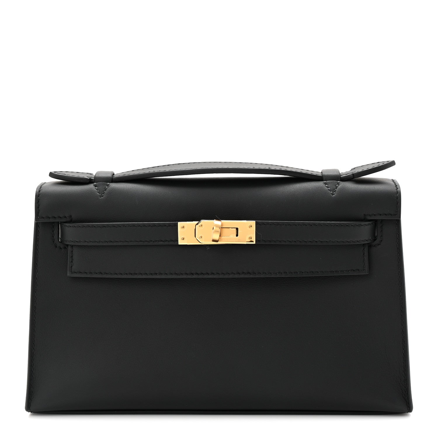 Hermes Swift Kelly Pochette Clutch Black 1 of 8