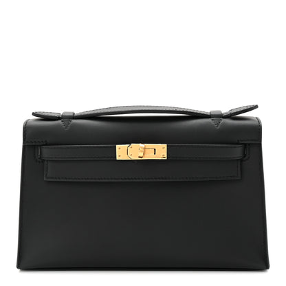 Hermes Swift Kelly Pochette Clutch Black 1 of 8