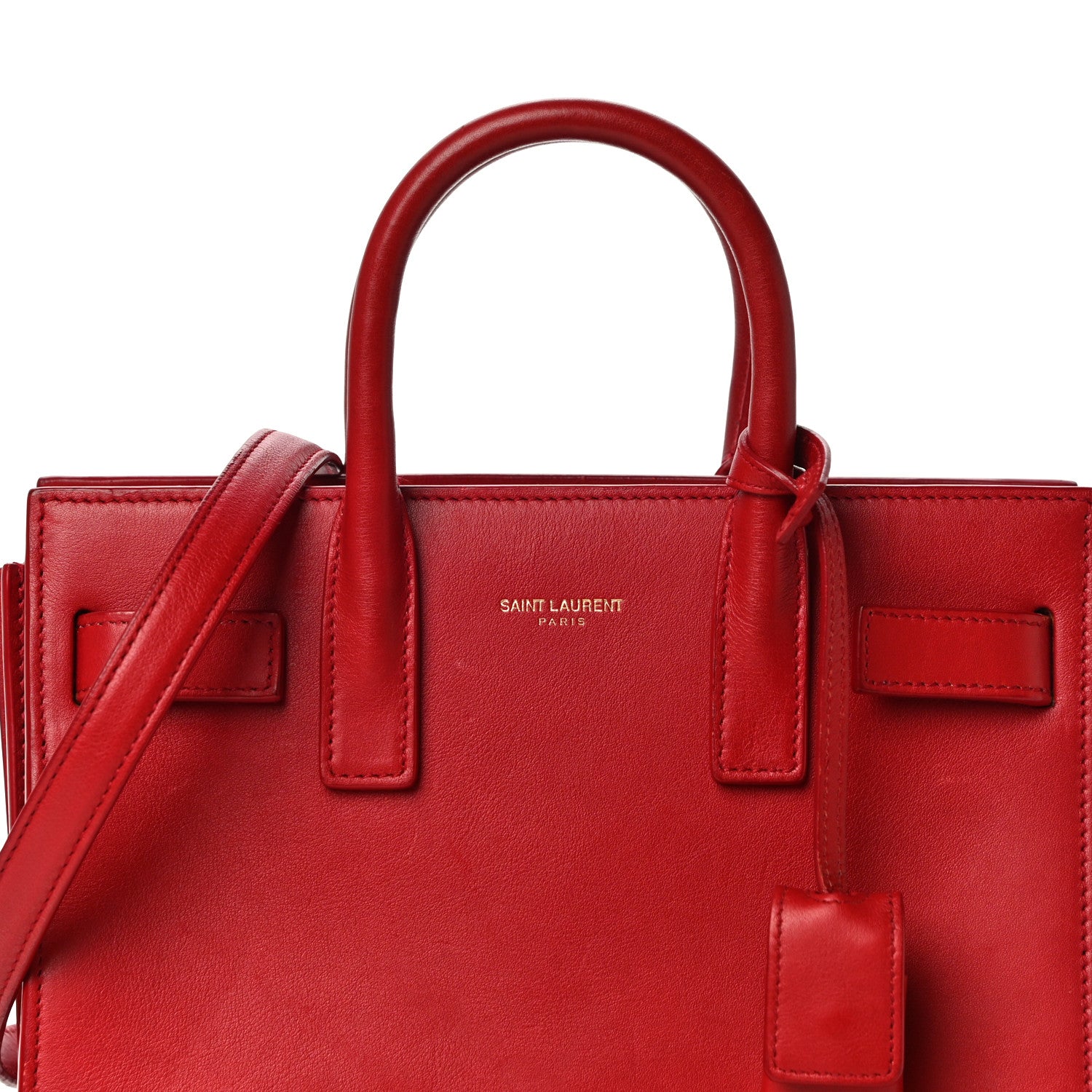 Saint Laurent Calfskin Nano Sac De Jour Lipstick Red 7 of 13