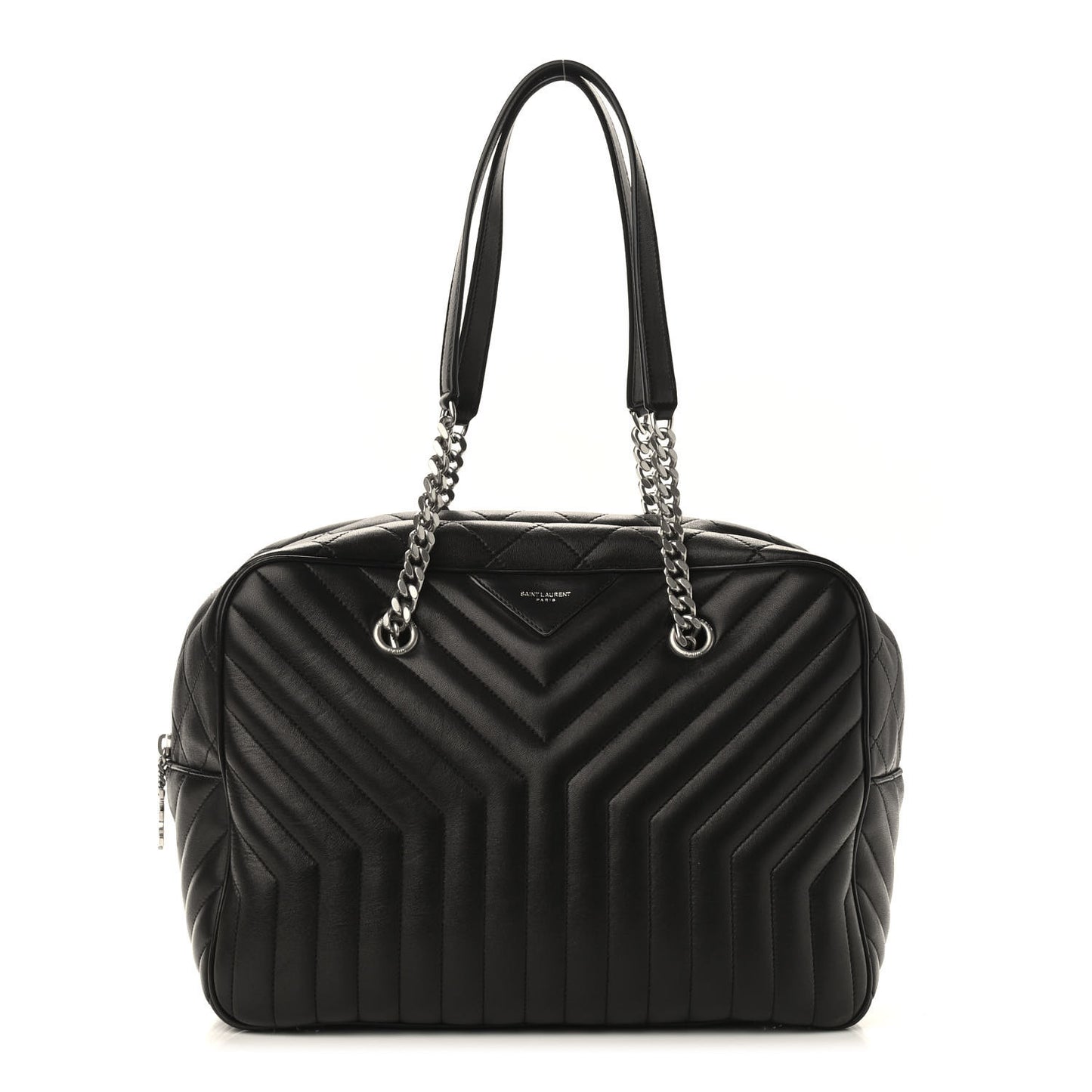 Lambskin Mixed Matelasse Joan Bowling Bag Black