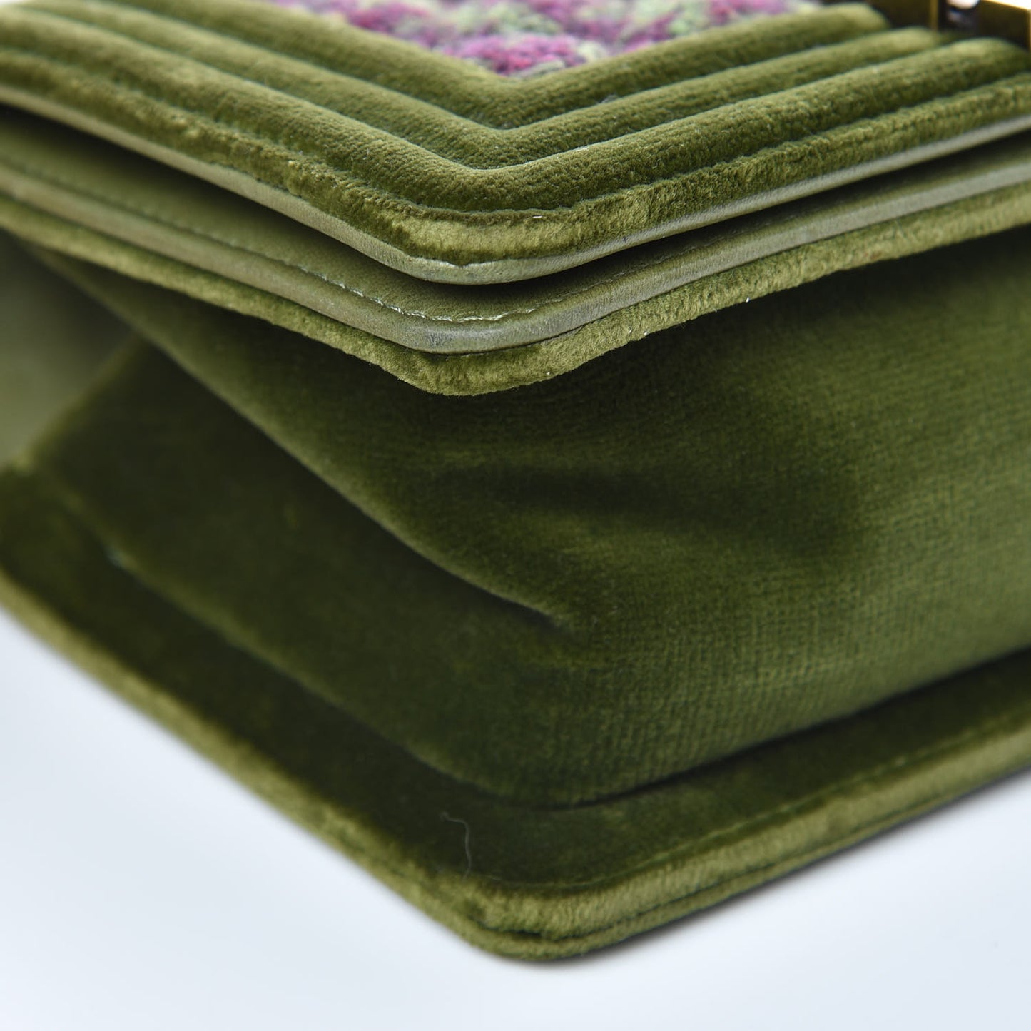 Velvet Tweed Small Boy Flap Green