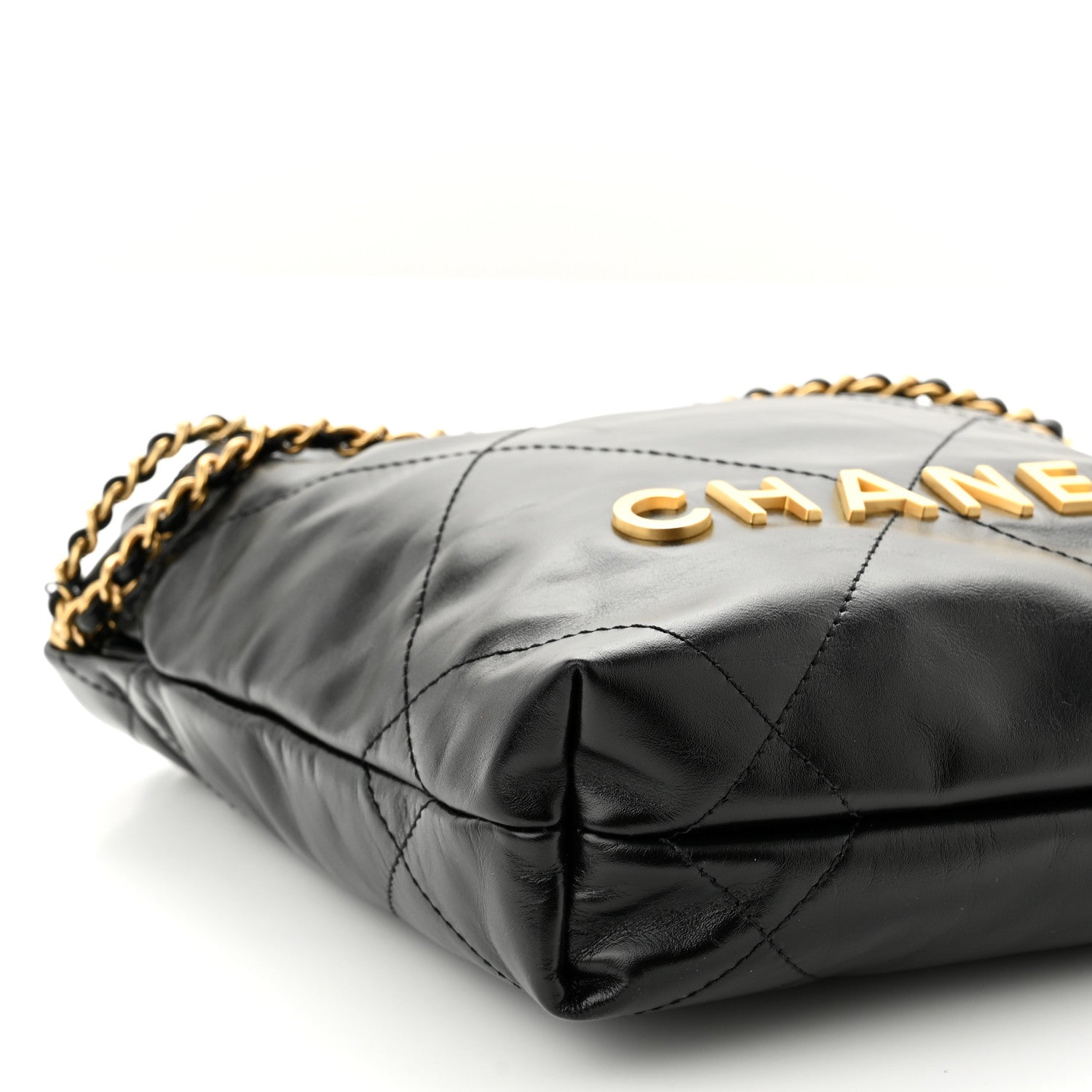 Chanel Shiny Calfskin Quilted Mini Chanel 22 Black 9 of 10