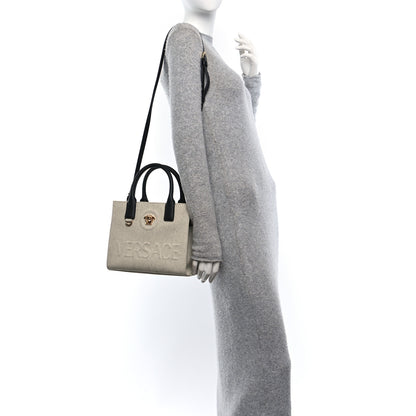 Versace Canvas Calfskin La Medusa Mini Tote Bag Beige 2 of 9