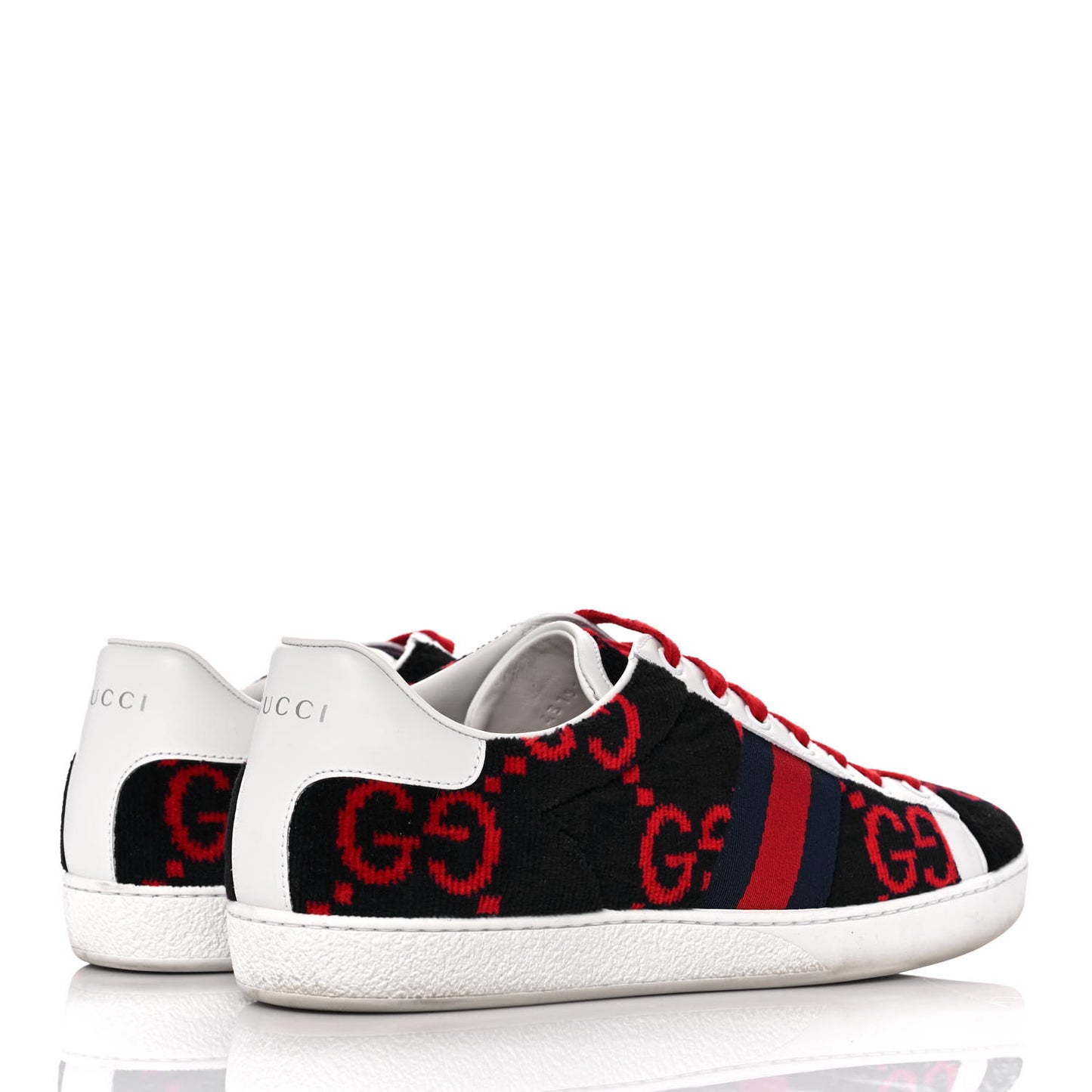 Terry Cloth GG Monogram Womens Ace Sneakers 39.5 Blue Red
