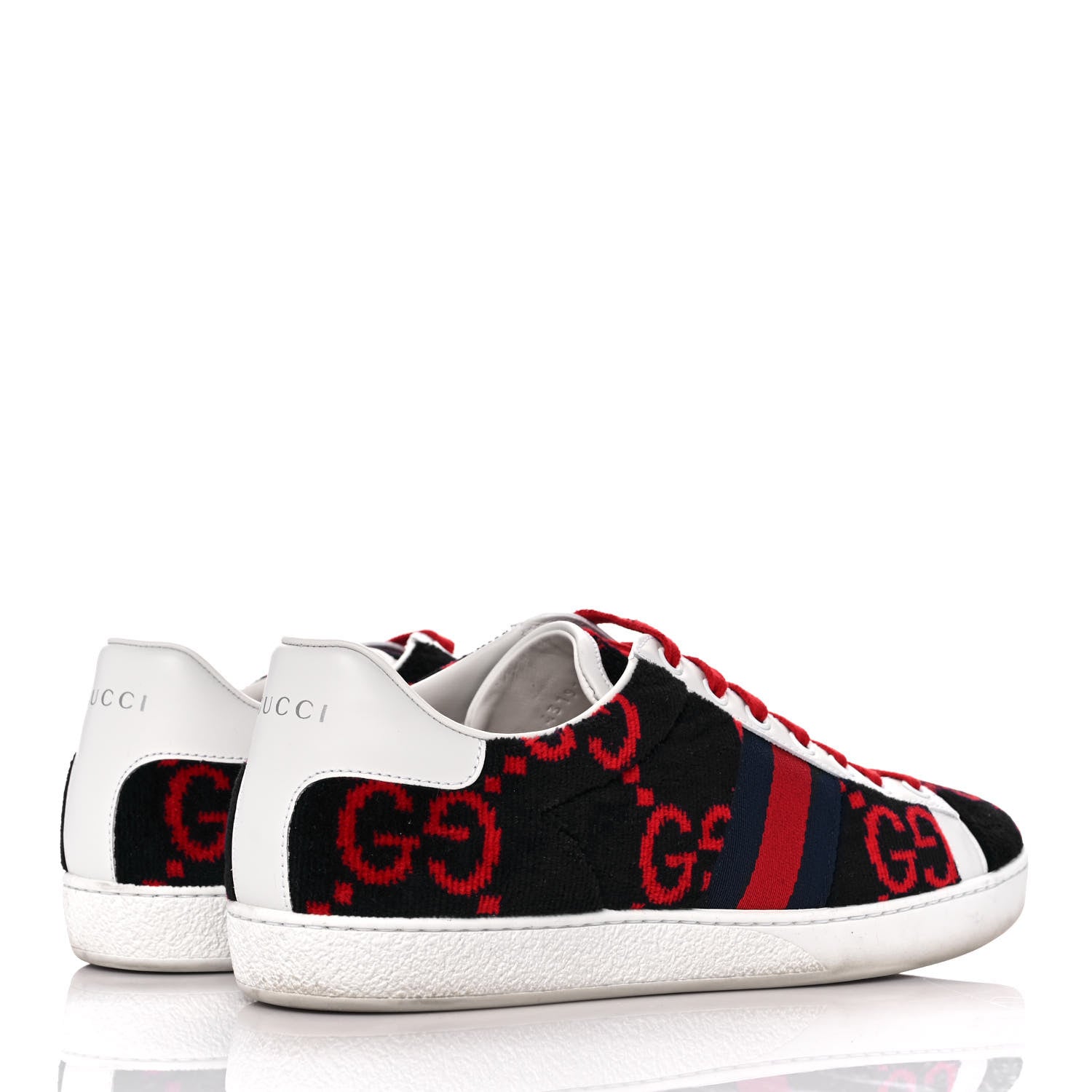 Gucci Terry Cloth GG Monogram Womens Ace Sneakers 39.5 Blue Red 4 of 10