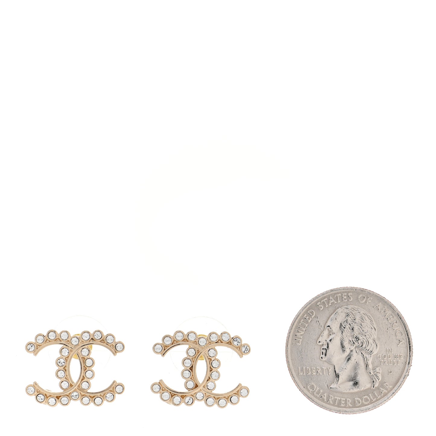Crystal CC Earrings Light Gold