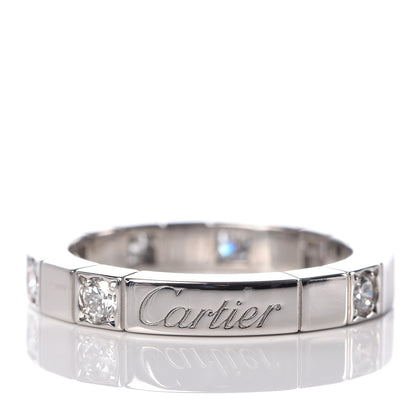 Cartier 18K White Gold Diamond Lanieres Half Eternity Band Ring 48 4.5 4 of 5