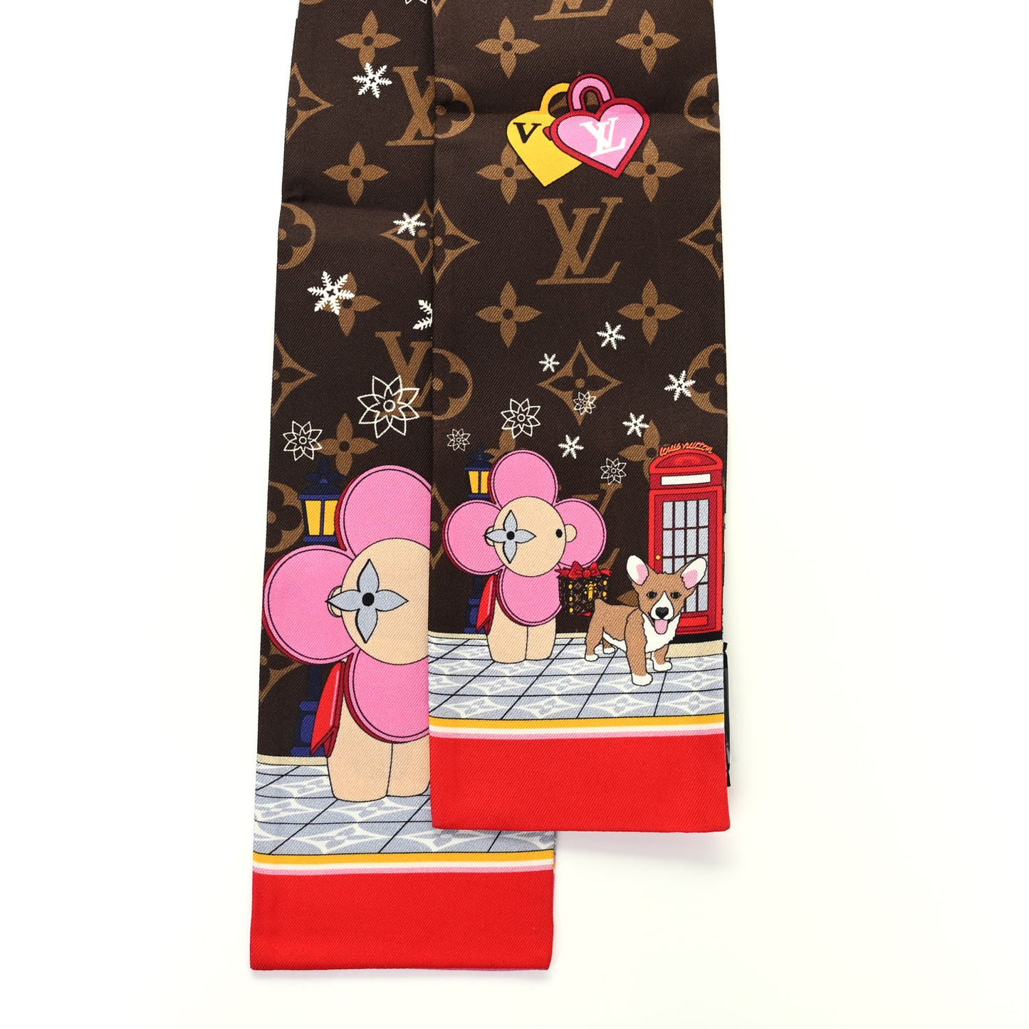 Silk Monogram 2021 London Christmas Animation Bandeau Marron