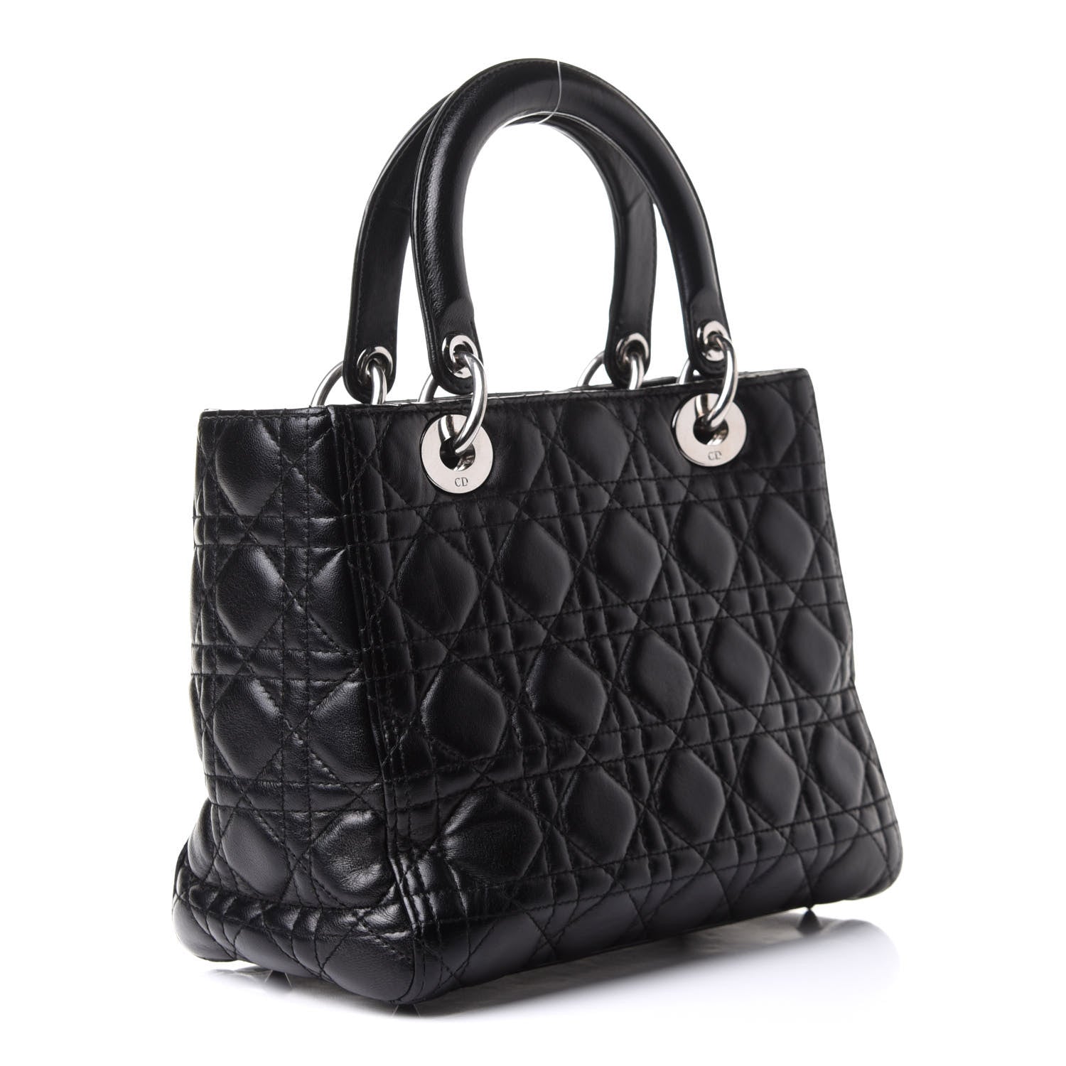 Christian Dior Lambskin Cannage Small Lady Dior Black 2 of 10
