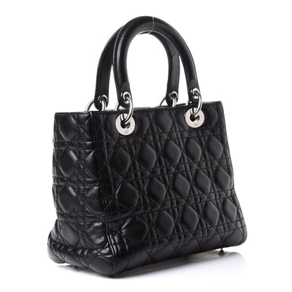 Christian Dior Lambskin Cannage Small Lady Dior Black 2 of 10