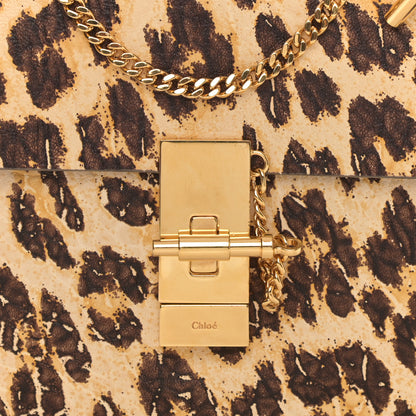 Chloe Calfskin Leopard Print Mini Drew Shoulder Bag 8 of 8