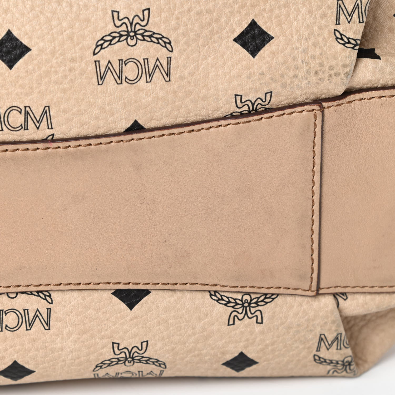MCM Visetos Drawstring Bucket Bag Beige 16 of 21