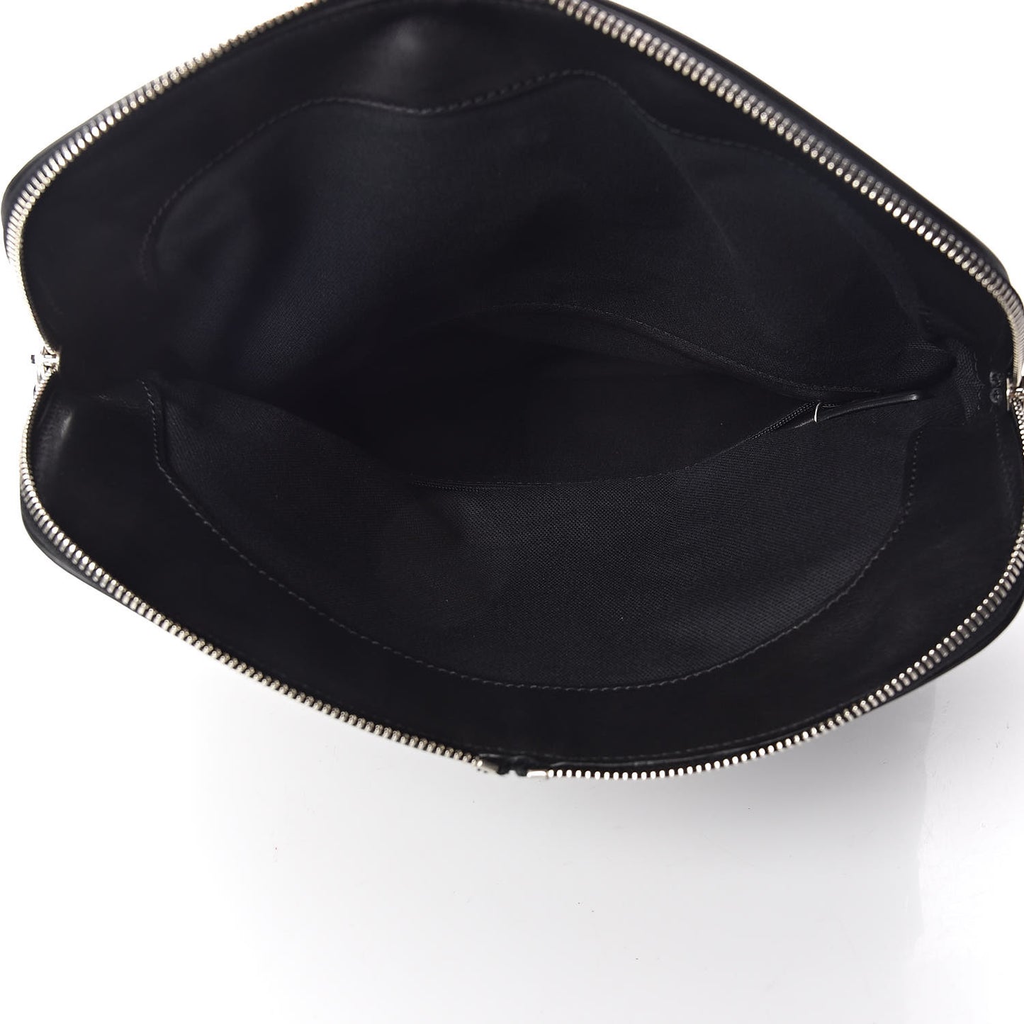 Calfskin Studded Padlock Skull Clutch Black