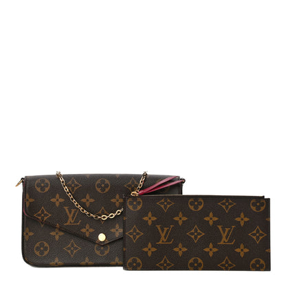 Louis Vuitton Monogram Pochette Felicie Chain Wallet Fuchsia 1 of 11