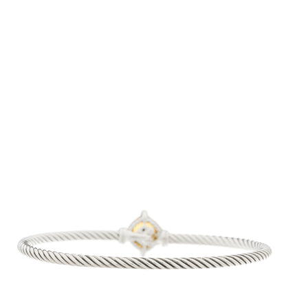 David Yurman Sterling Silver Diamond Citrine 3mm Chatelaine Bracelet 2 of 3