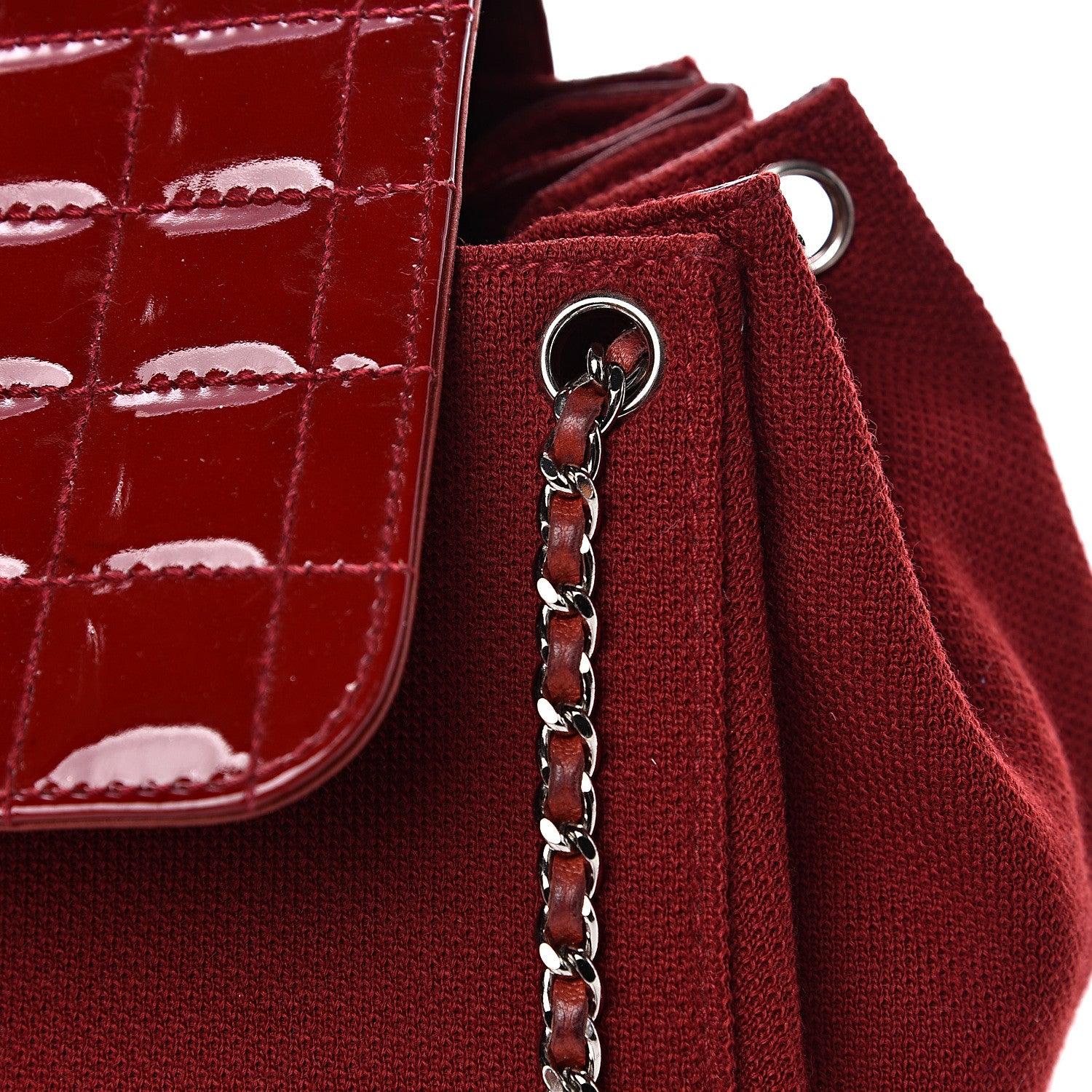 Chanel Toile Patent Chocolate Bar Accordion Mademoiselle Flap 13 of 13