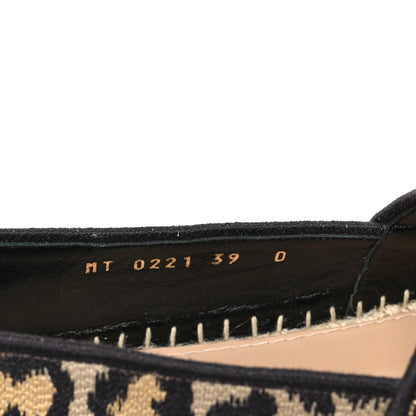 Christian Dior Cotton Embroidered Leopard Print Granville Espadrille 39 Natural 8 of 8