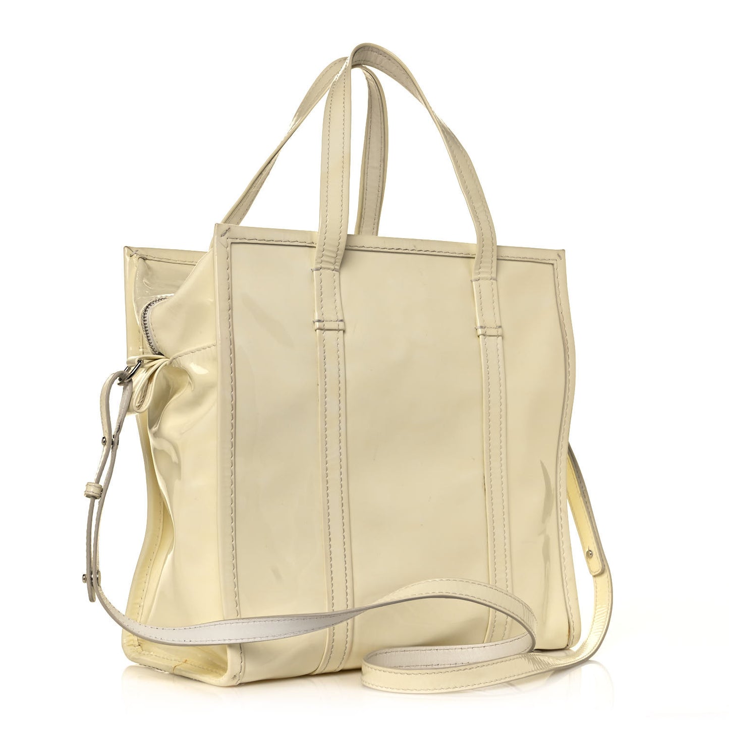 Patent S Bazar Shopper Tote White