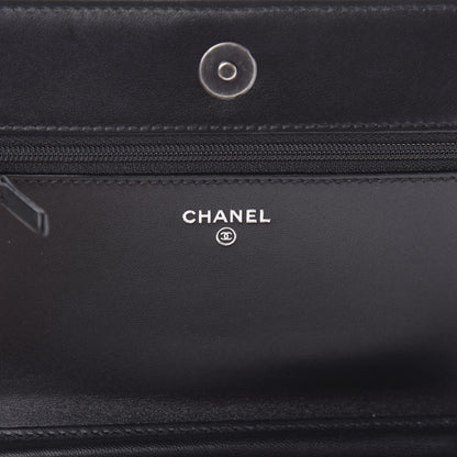 Chanel Lambskin Quilted Boy Wallet On Chain WOC Black 6 of 14
