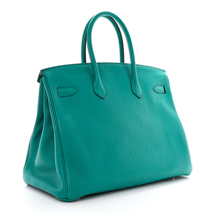 Hermes Taurillon Clemence Birkin 35 Bleu Paon 3 of 15