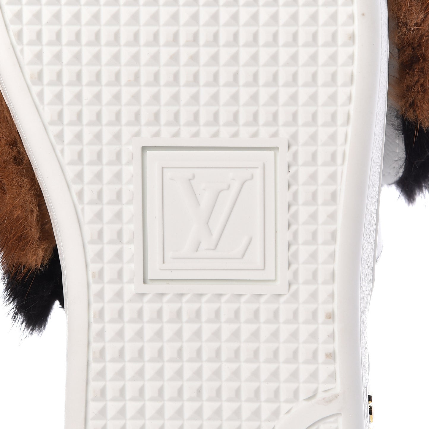 Calfskin Mink Fur Frontrow Sneakers 37.5 White