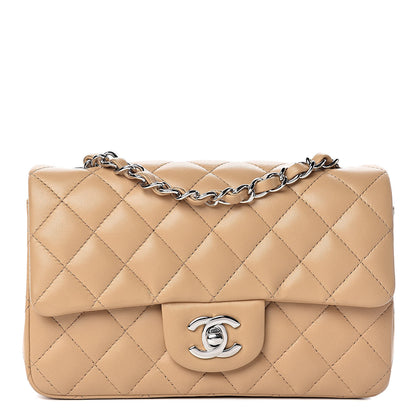 Chanel Lambskin Quilted Mini Rectangular Flap Beige 1 of 11