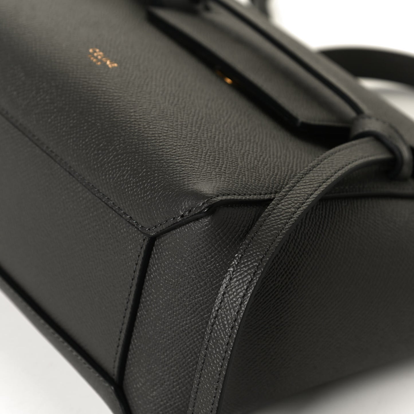 Grained Calfskin Nano Belt Bag Grey