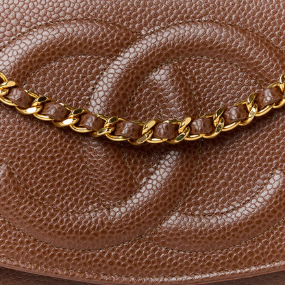 Chanel Caviar Timeless CC Wallet On Chain WOC Dark Brown 9 of 11