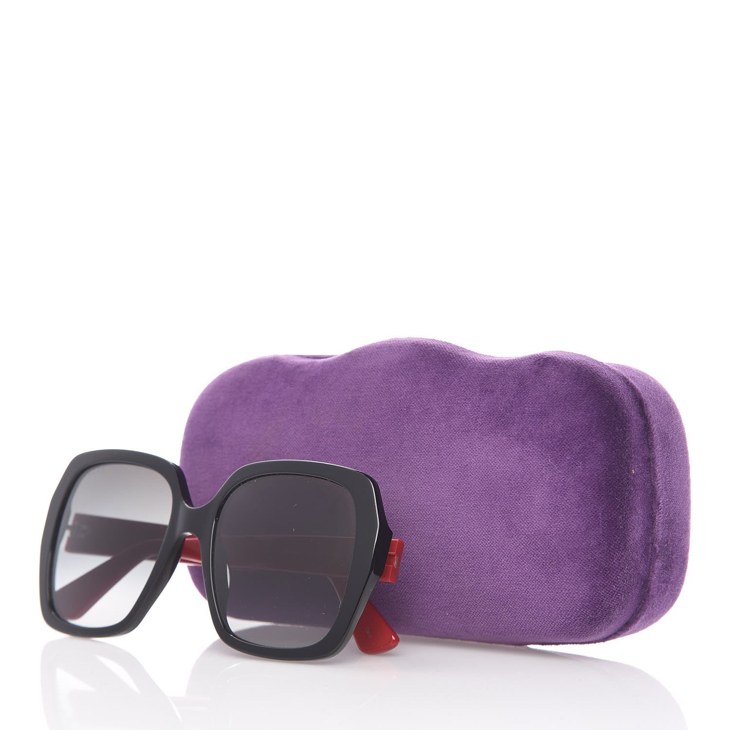 Gucci Acetate Square Frame GG0096S Sunglasses Black Red 7 of 7