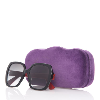 Gucci Acetate Square Frame GG0096S Sunglasses Black Red 7 of 7