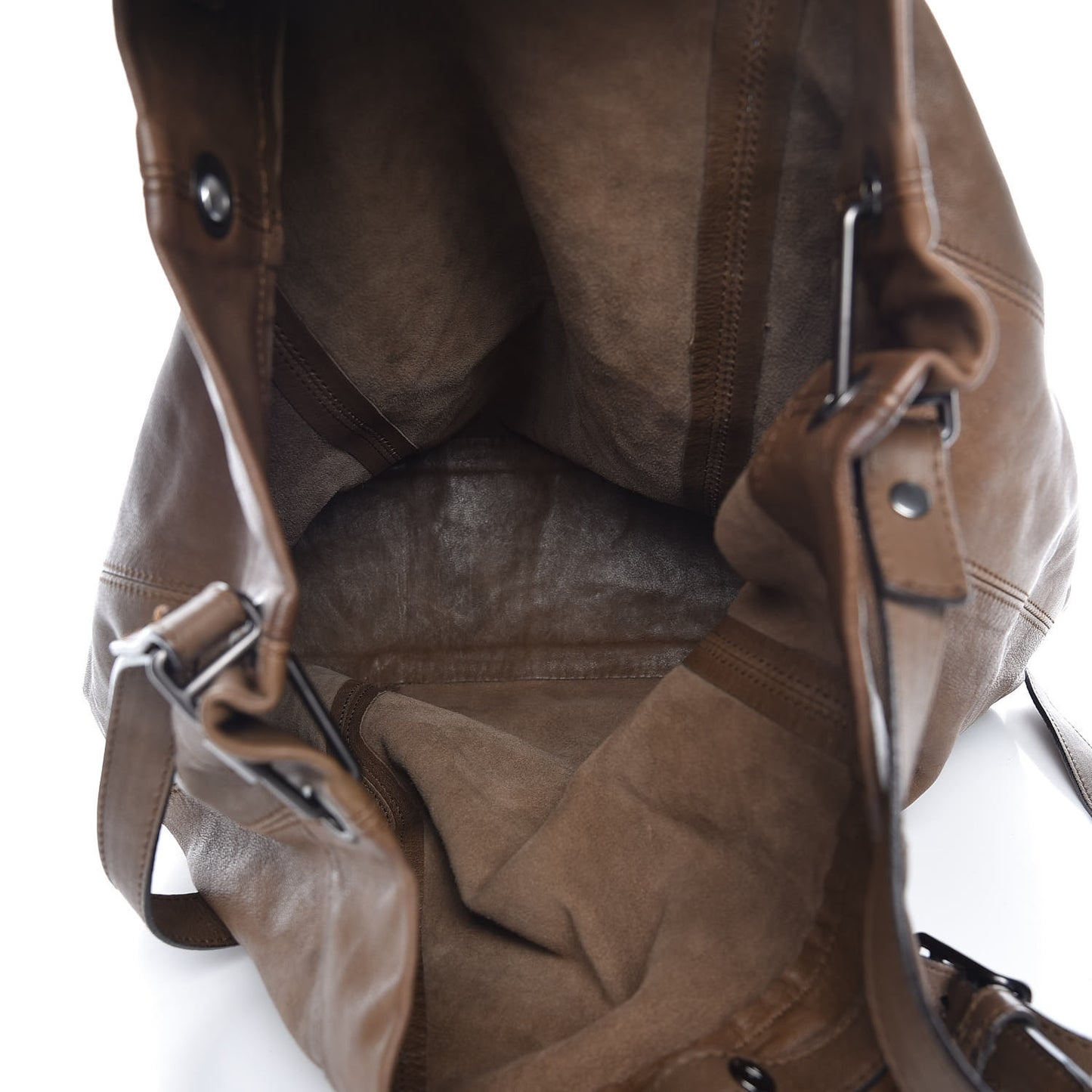 Calfskin Shoulder Tote Bag Brown