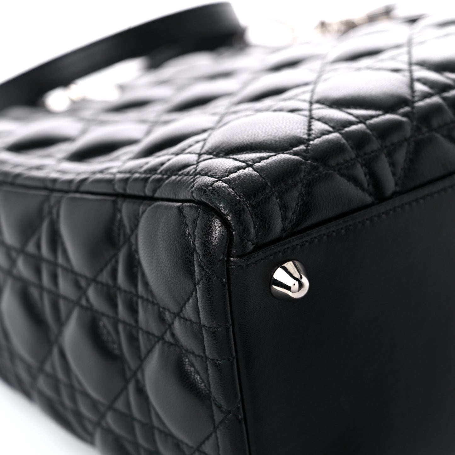 Lambskin Cannage Large Lady Dior Black