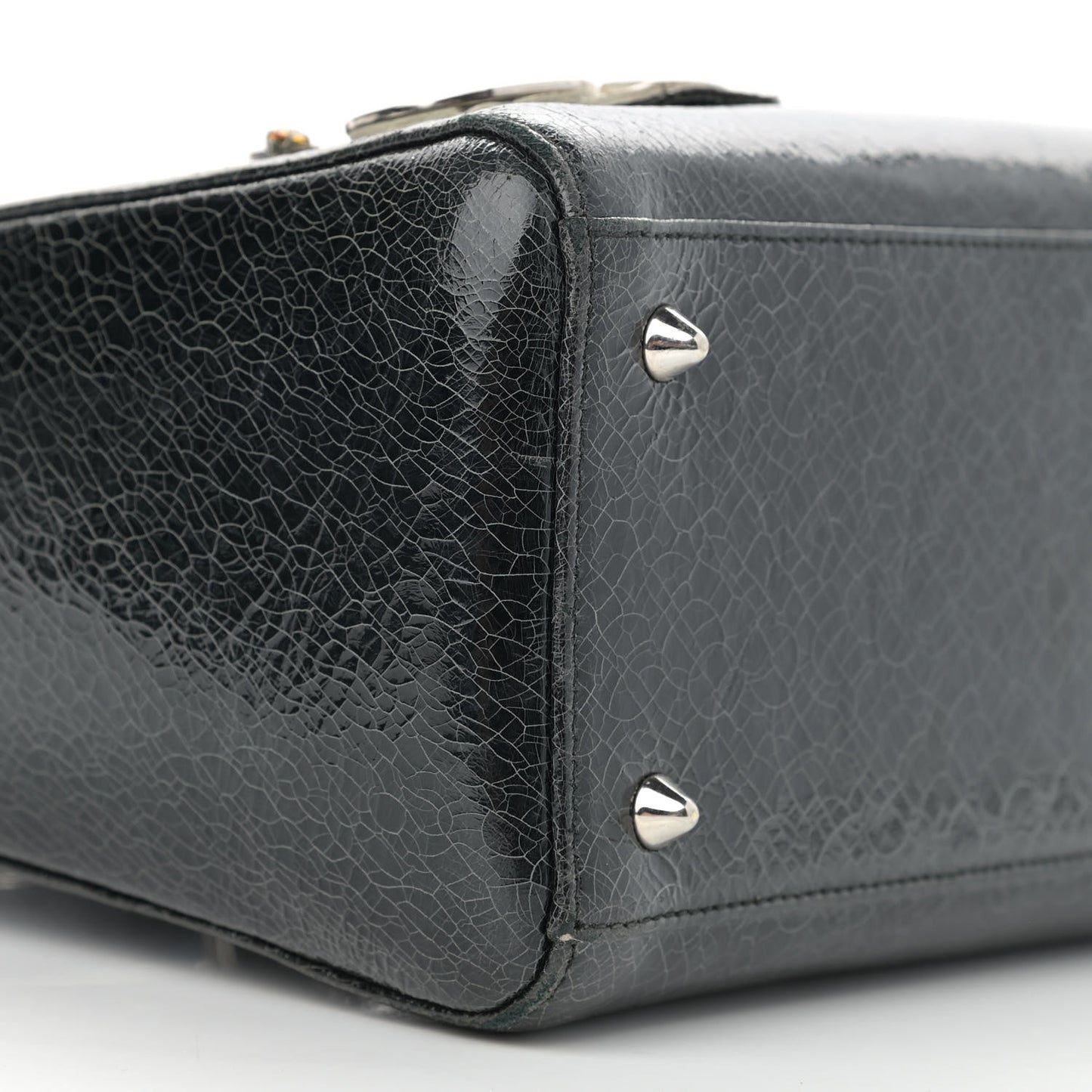 Ceramic Effect Deerskin Jeweled Swan Lady Dior Black