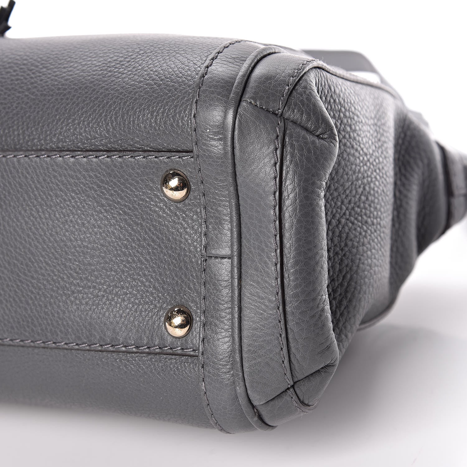 Gucci Pebbled Calfskin Small Bella Top Handle Bag Gray 11 of 13