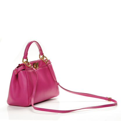 Fendi Nappa Mini Peekaboo Iconic Satchel Magenta 3 of 6