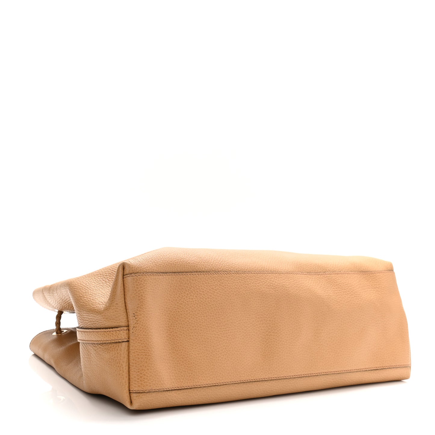 Calfskin Large Gifford Braided Handle Tote Camel