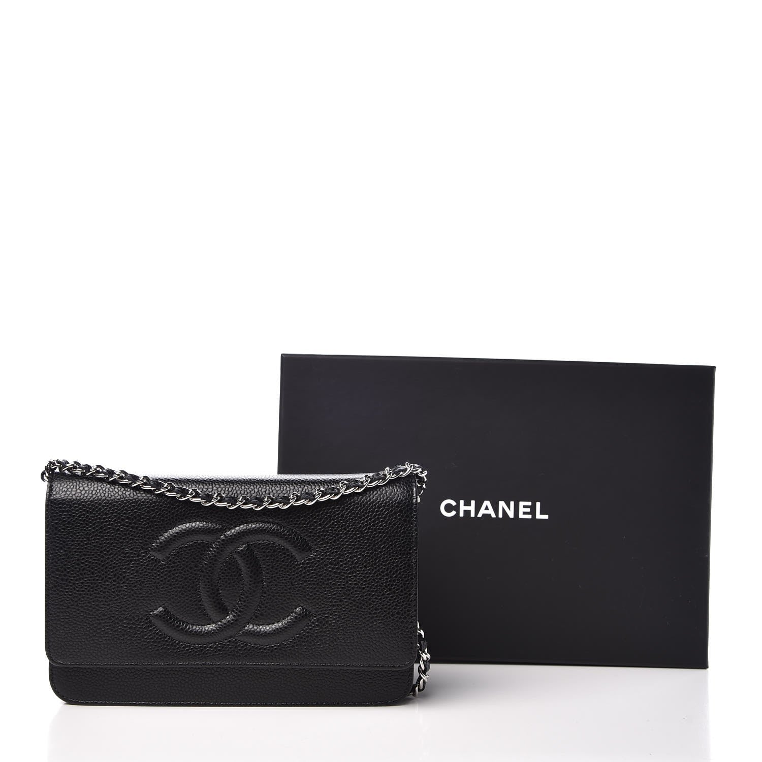 Chanel Caviar Timeless CC Wallet On Chain WOC Black 9 of 9